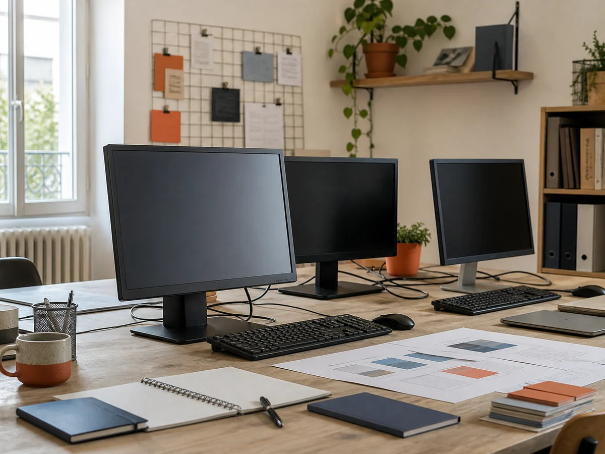 Postes de travail et supports de planification du pôle numérique